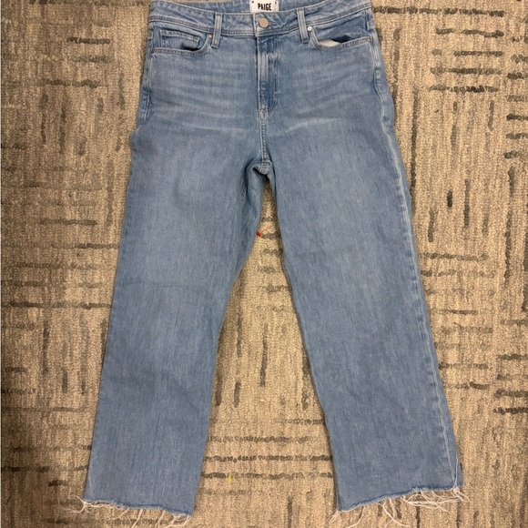 PAIGE Light Blue Straight Leg Jeans - Picture 2 of 10